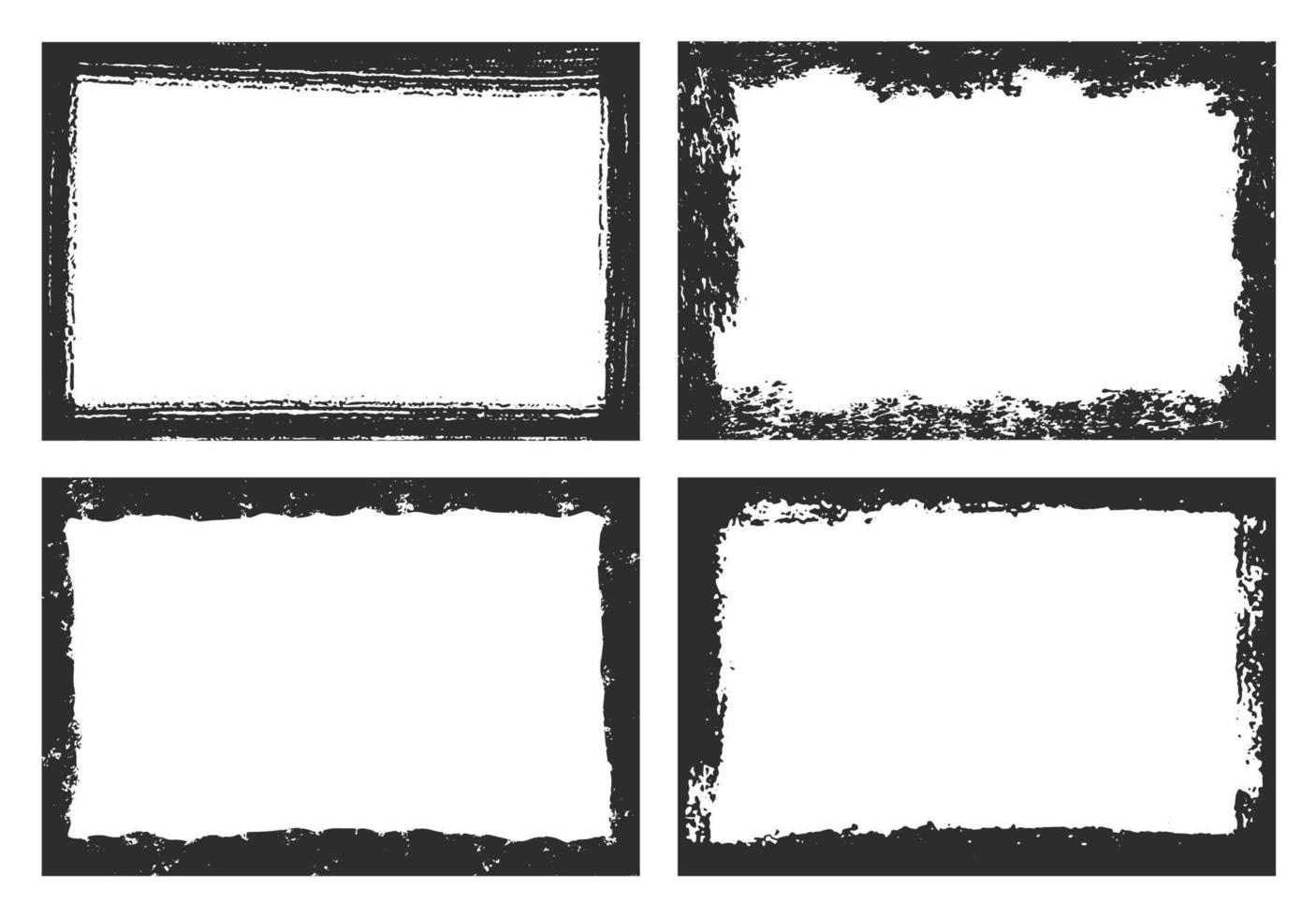 Abstract black grunge frames collection vector
