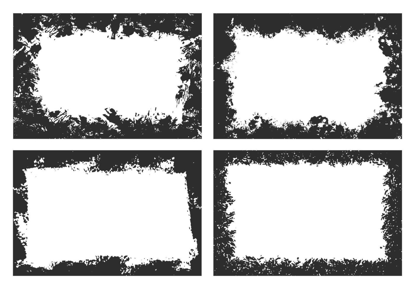 Abstract black grunge frames collection vector