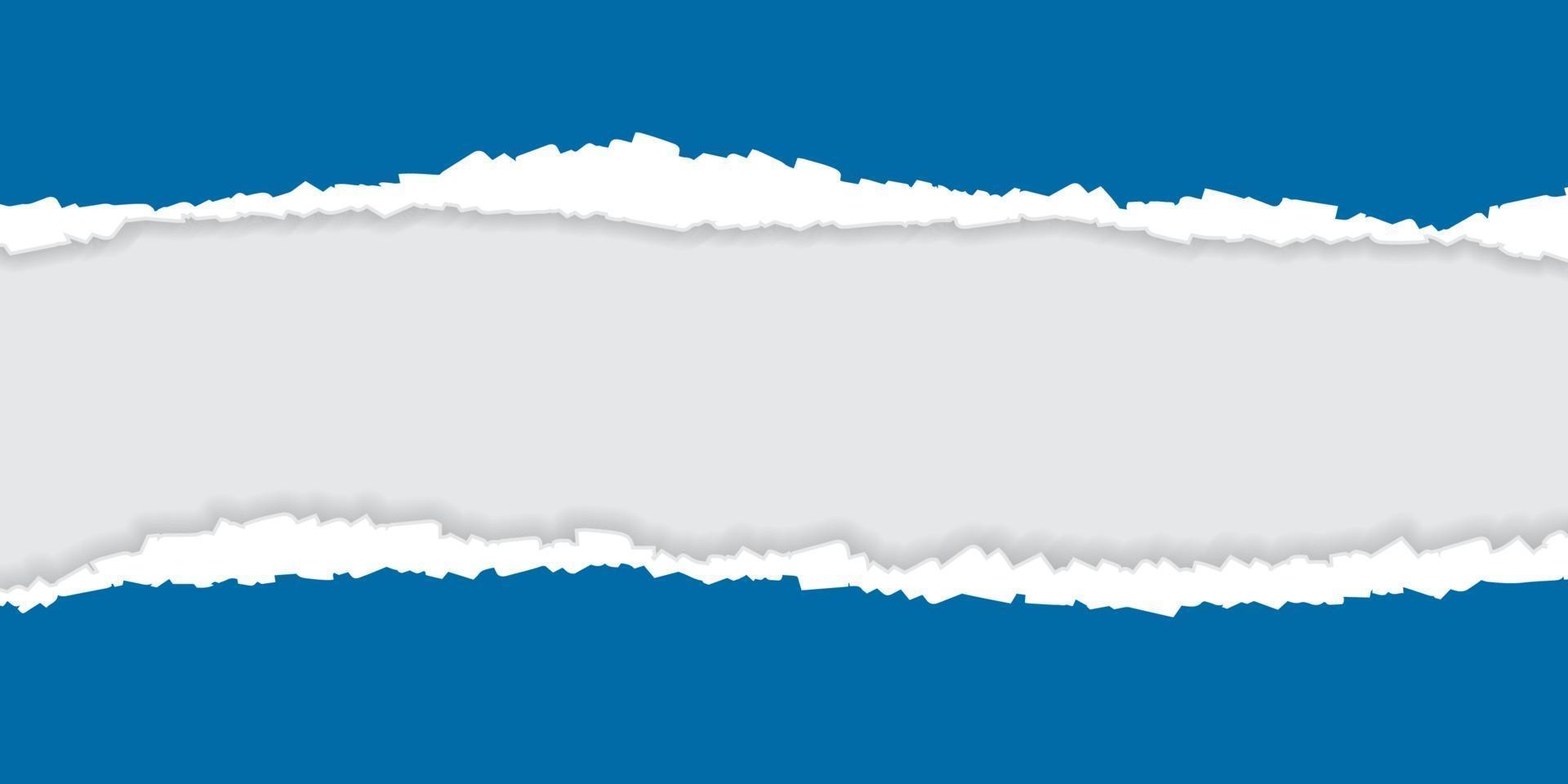 Blue ripped torn paper background vector