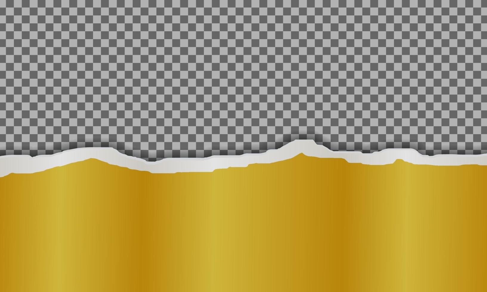 Golden torn paper on transparent background vector