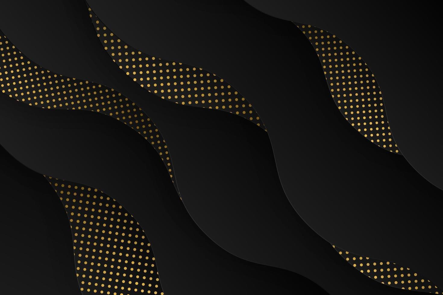 Abstract dark wavy background with halftone effect vector
