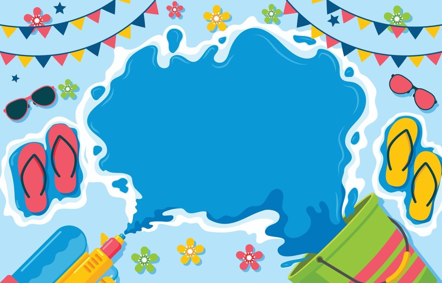 Songkran Water Festival Background vector