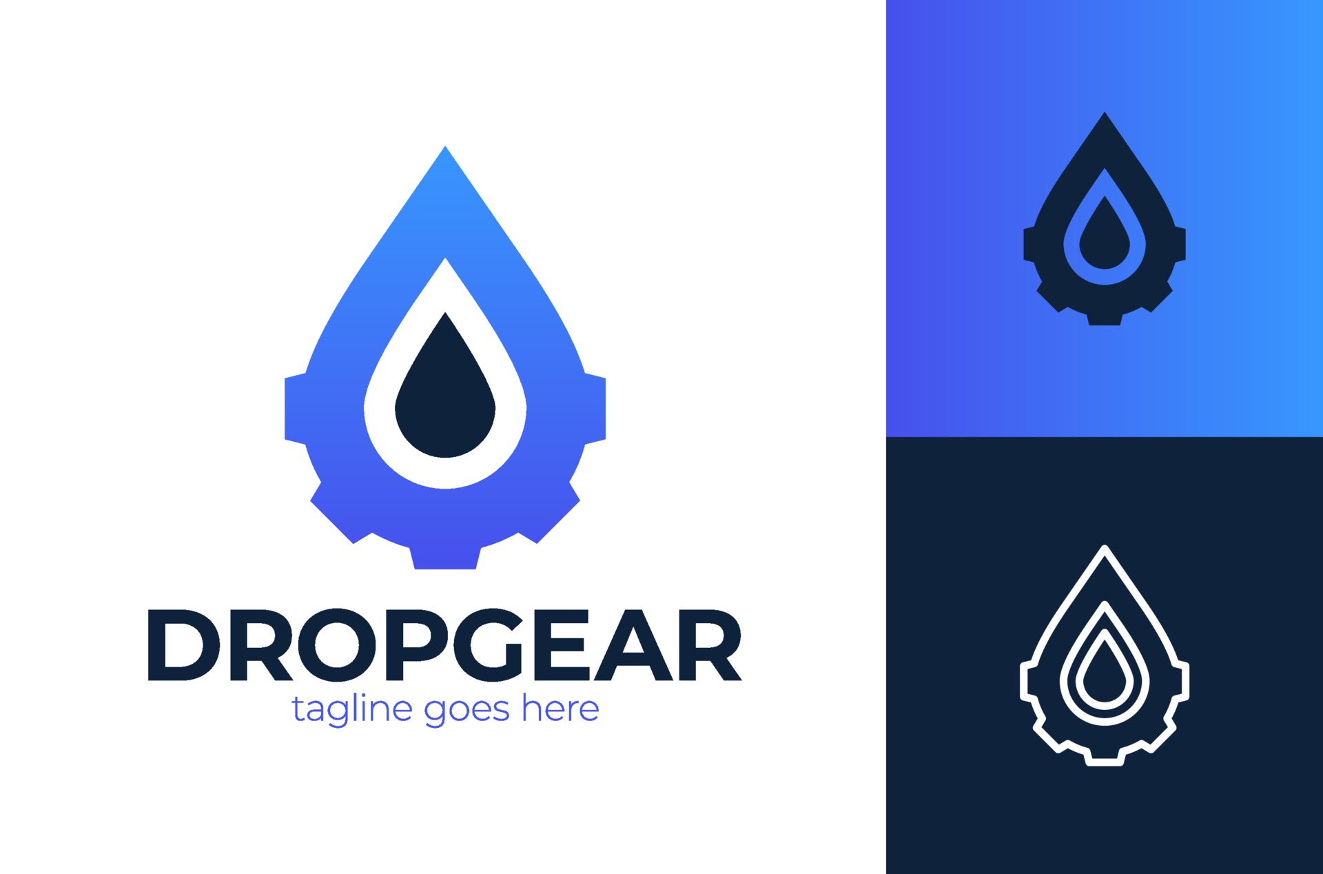 water drop gear energy engineering logo vector icon illustration ...