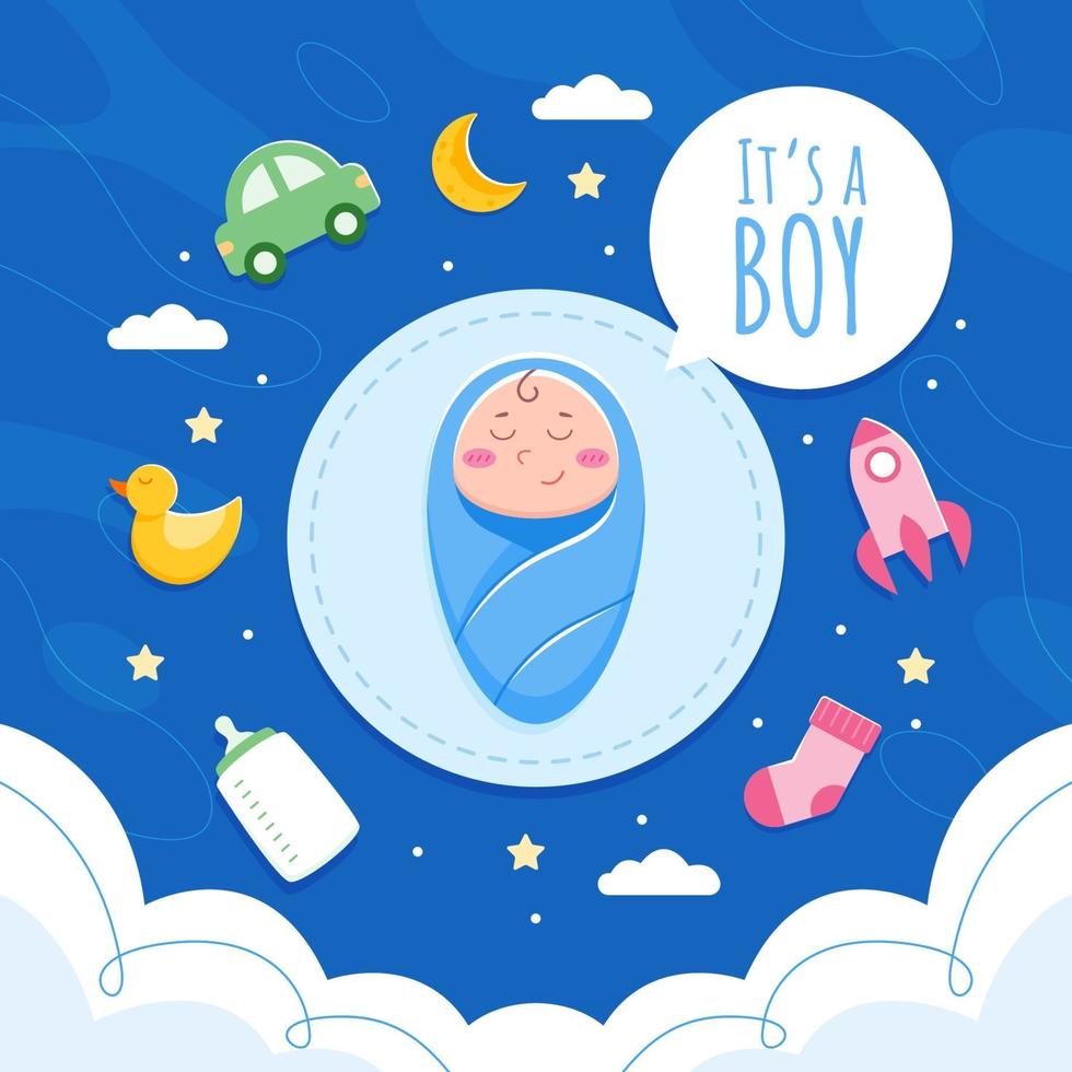 Cute It's a Boy Design vector