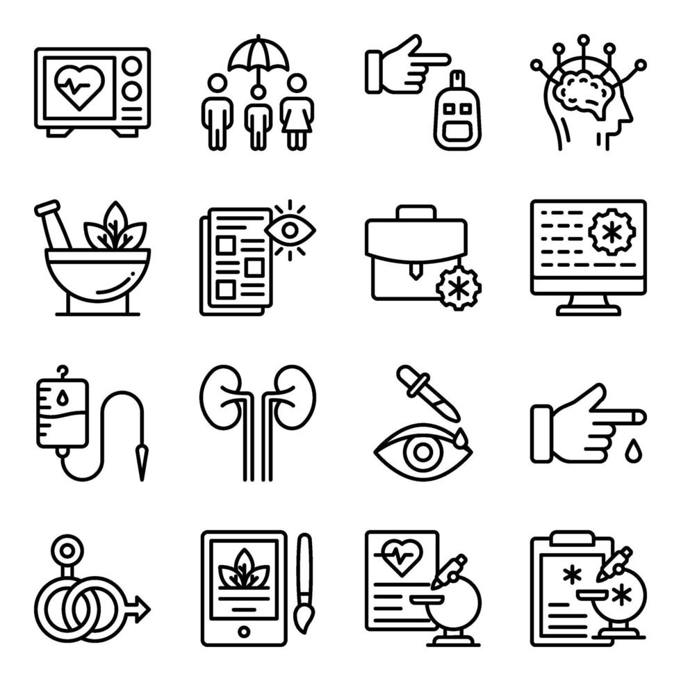 Pack of Healthcare Linear Icons vector