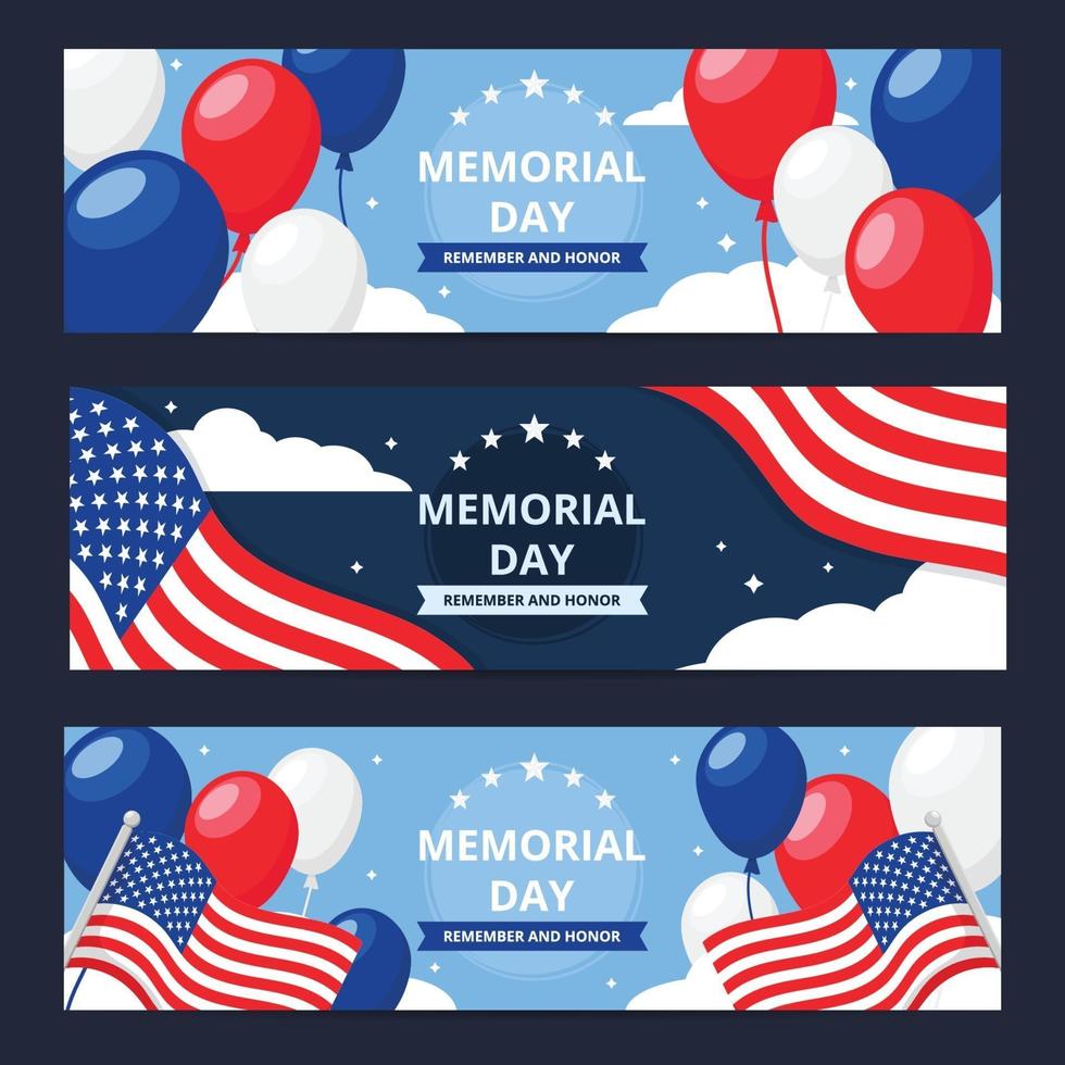 USA Memorial Day Banner Template vector