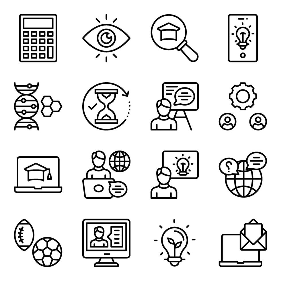 Pack of Learning Linear Icons vector