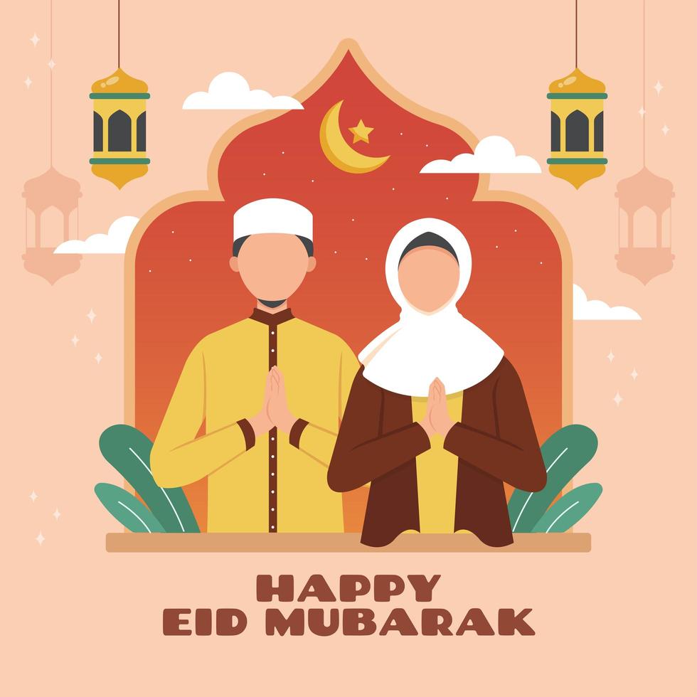 Peace and Forgiveness During Eid Mubarak vector