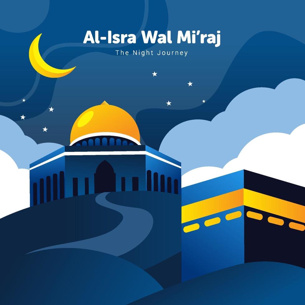 Isra Miraj Background The Night Journey vector