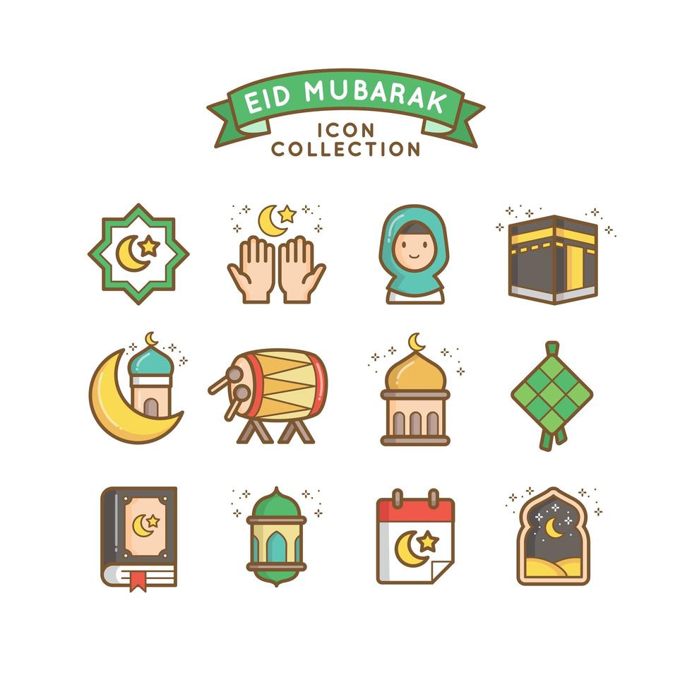 celebración de eid mubarak durante el mes sagrado del ramadán vector