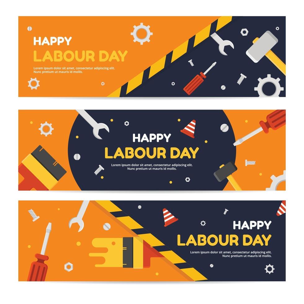 Flat Labor Day Banner Template vector