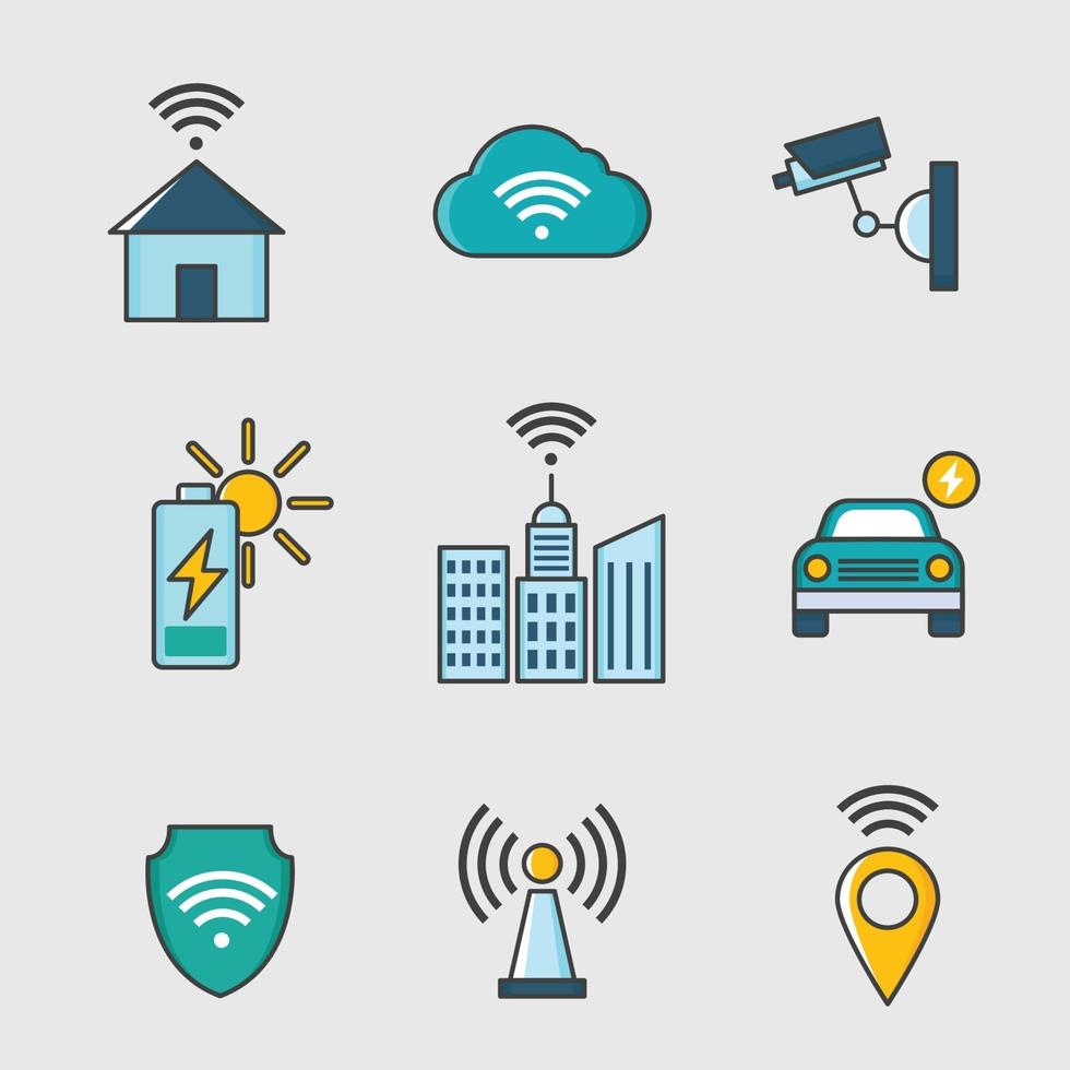 icono de tecnología de ciudad inteligente vector