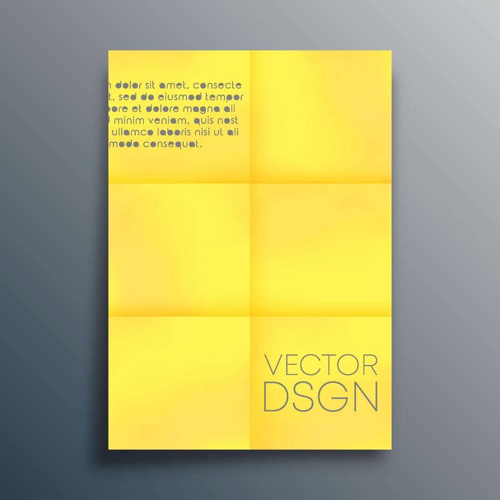 Yellow paper design for flyer, poster, brochure cover, background, wallpaper, typography, or other printing products. Vector illustration