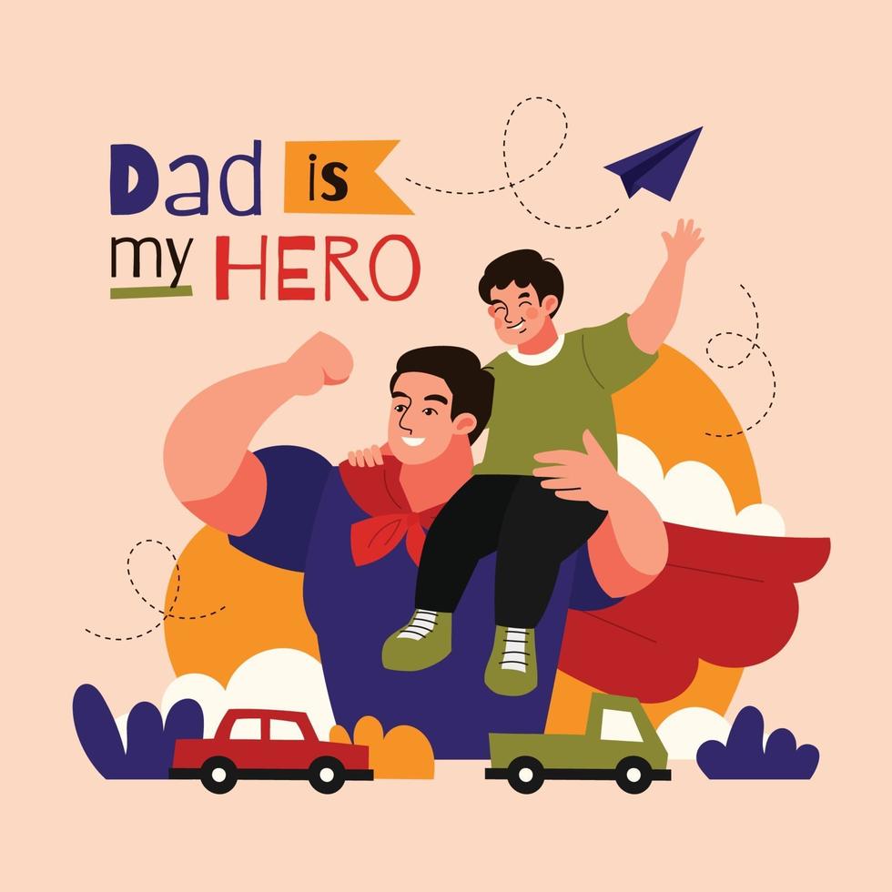 Father's Day Concept in Flat Style vector