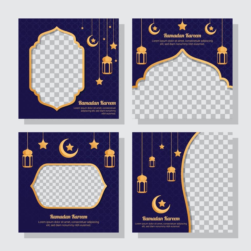 colección de publicaciones de redes sociales de Ramadán vector