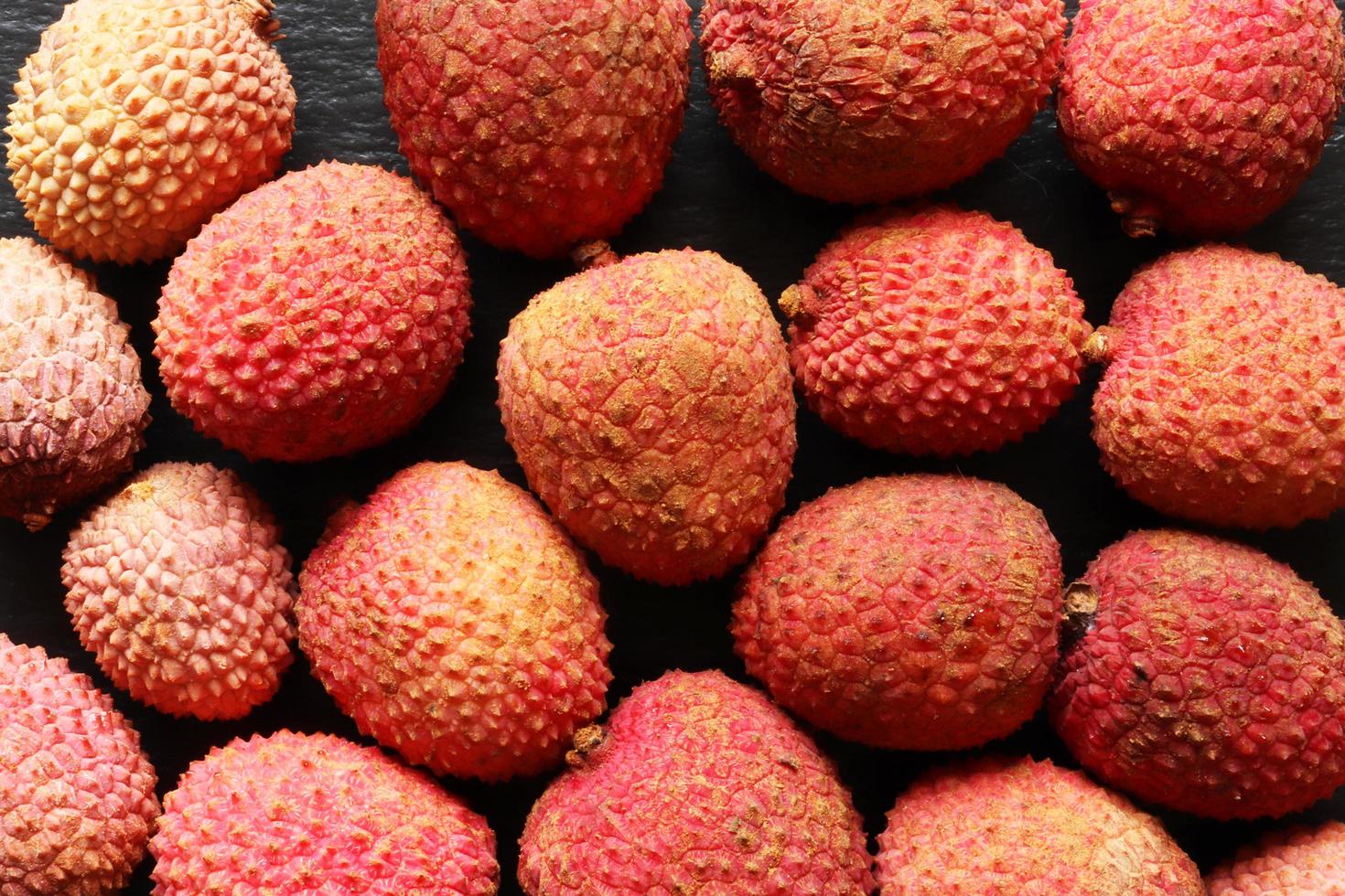 Many lychees for food background photo