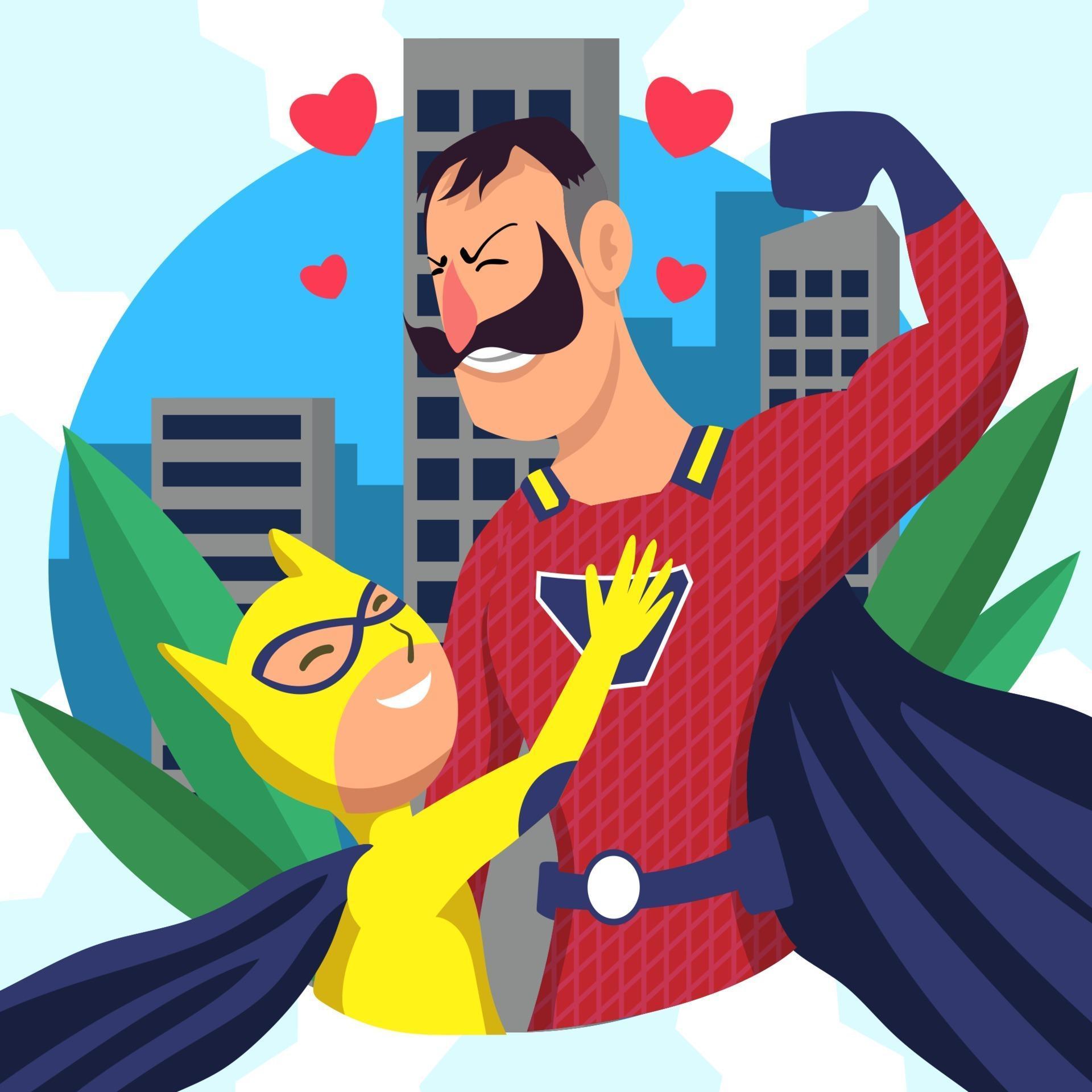 Download Super Hero Father Day 2196699 Vector Art at Vecteezy