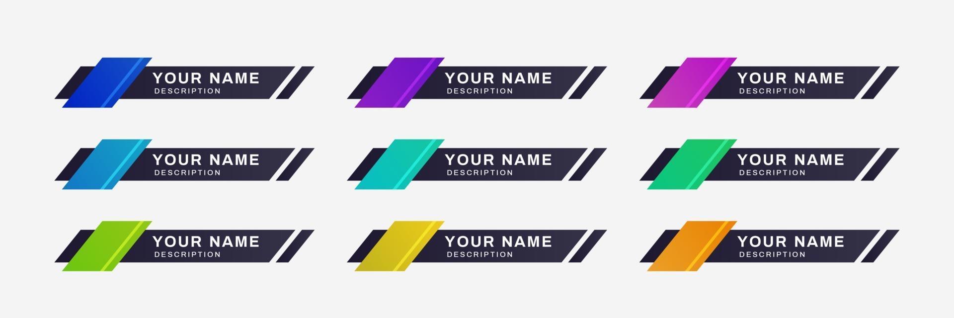 Lower third collection set for news, entertainment event. Colorful lower thirds set template vector. modern, simple, clean style. TV news Bar Streaming, Breaking, Sports News. Interface Signs. vector
