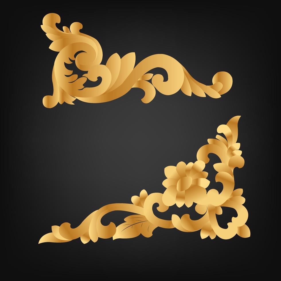 Vector Illustration floral corner gold Frame