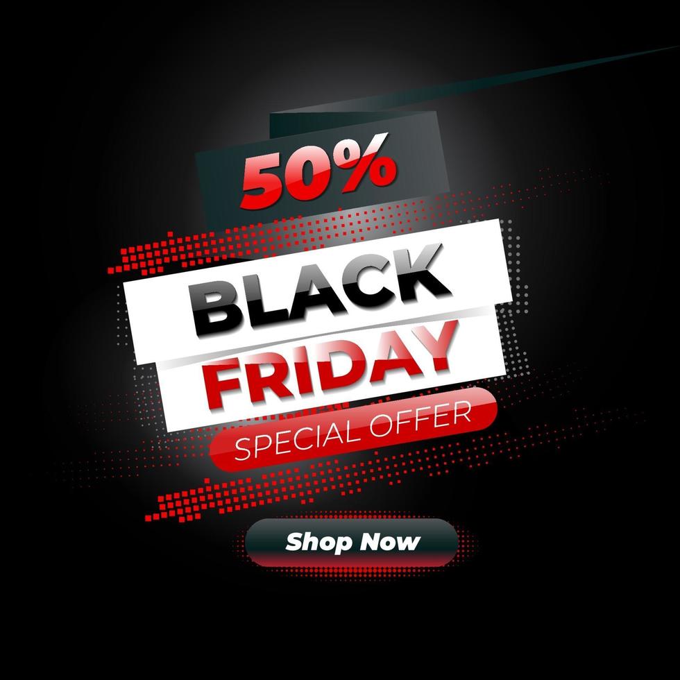 promo background black friday sale fifty percent shop now vector