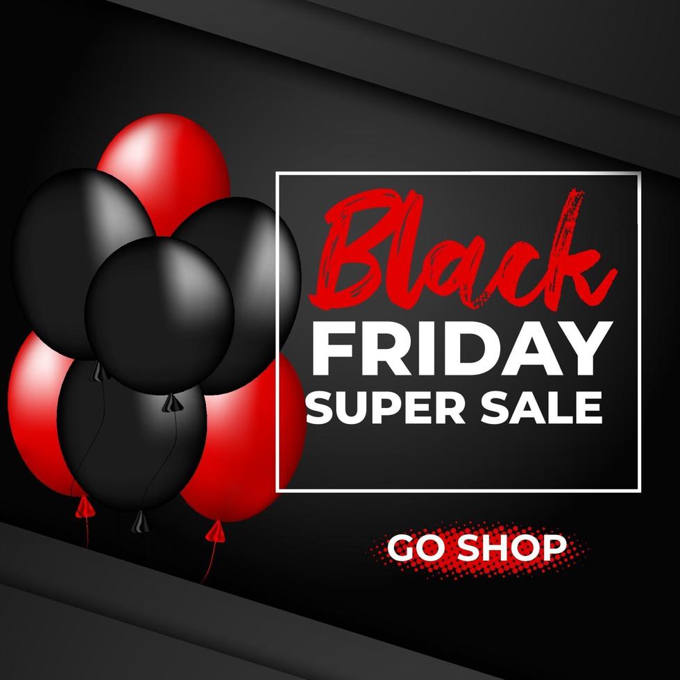 Black friday super sale go shop now vector illustration
