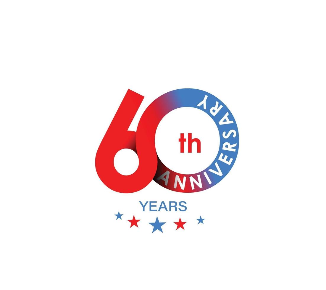 60th Years Anniversary Celebration Design. vector