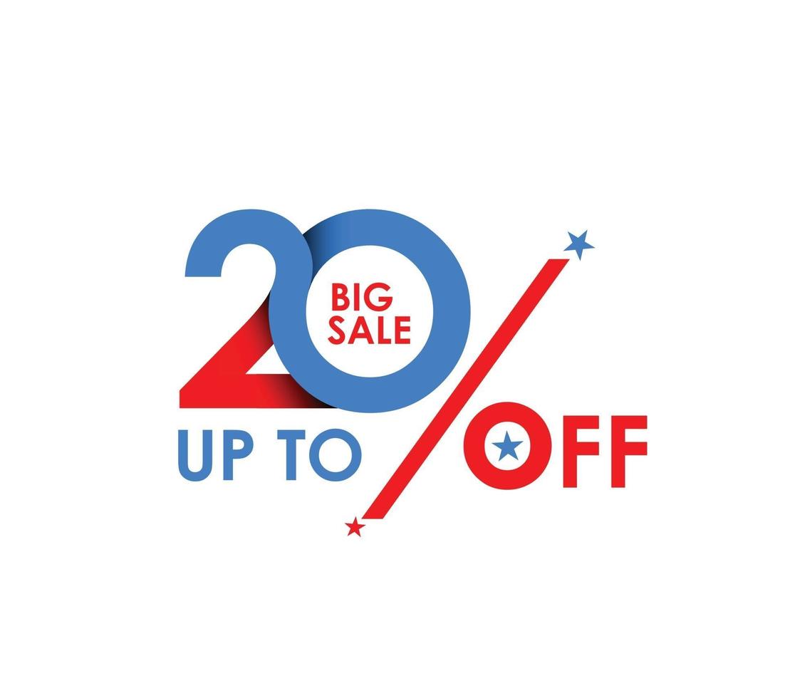 Up to 20 percent off, big sale, discount design. vector