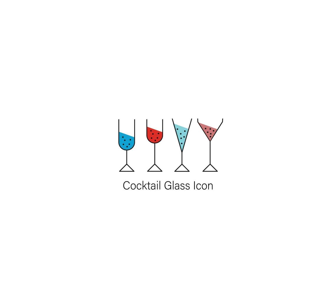 Line Drawing Glasses of Wine. Vector Illustration.