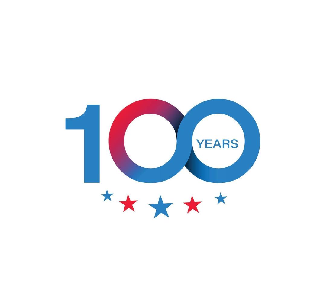 100th Years Anniversary Celebration Design. vector