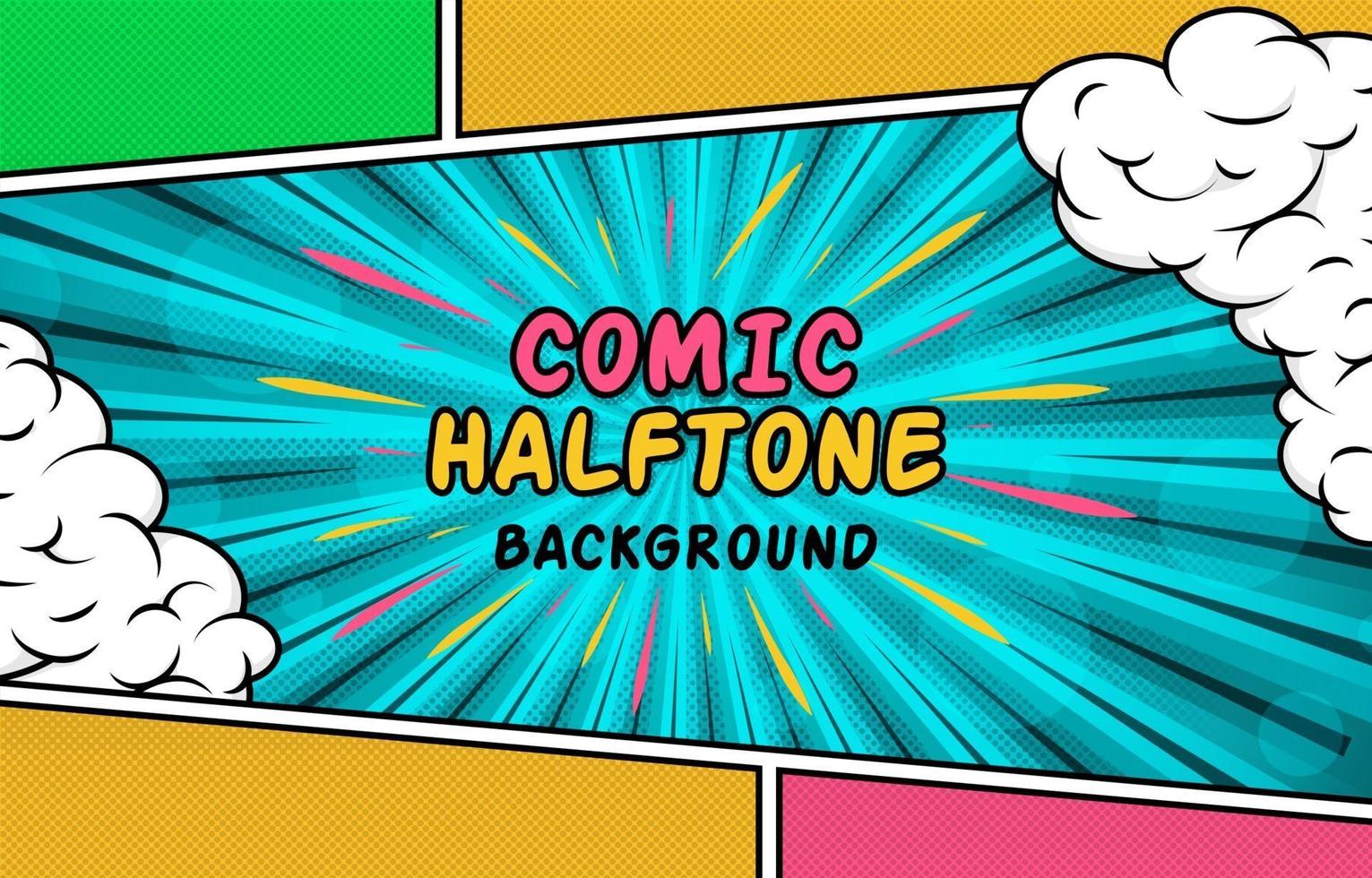 Colorful Comic Half Tone Background vector