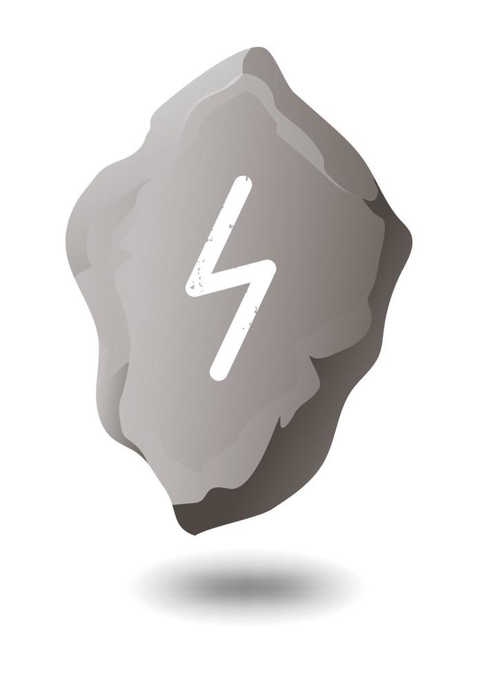 runa dibujada sowulo sobre una piedra gris vector