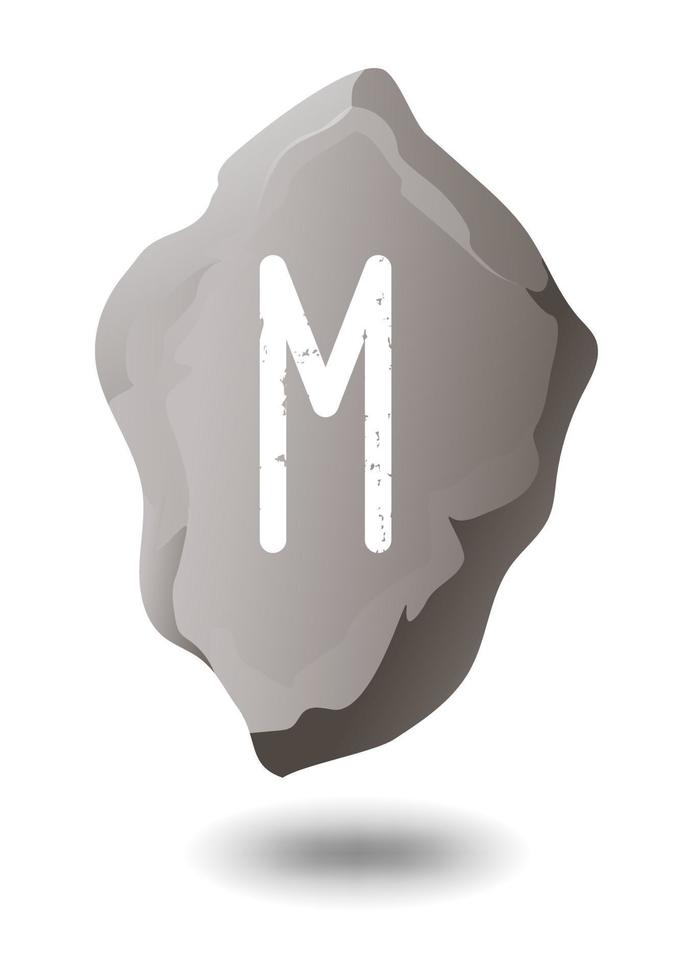 DRAWN RUNE EHWAZ ON A GRAY STONE vector