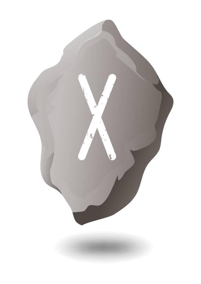 DRAWN RUNE GEBO ON A GRAY STONE vector