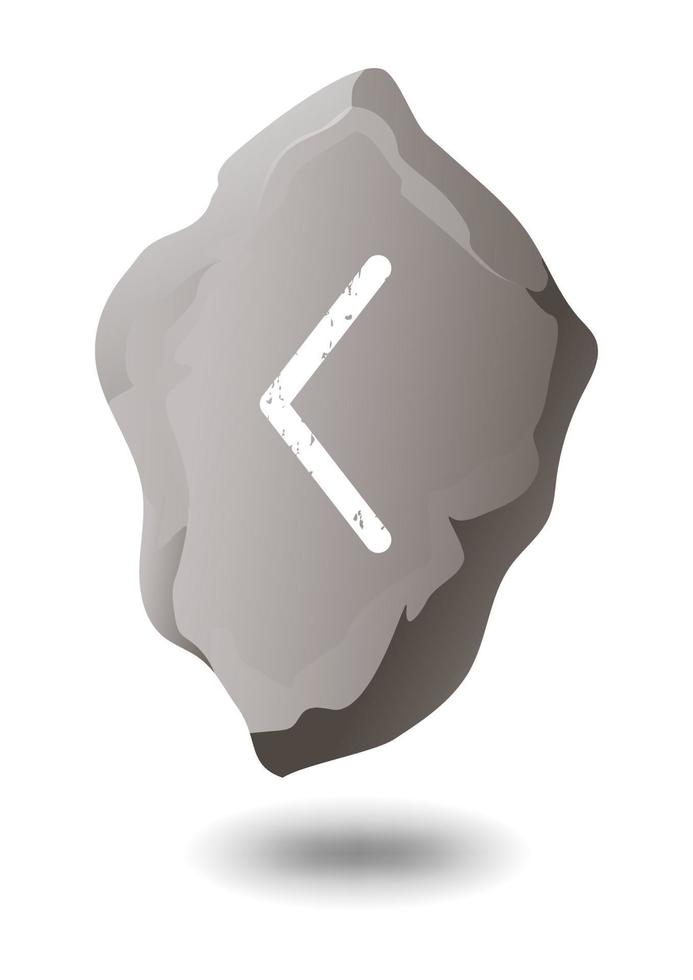 DRAWN RUNE KAUNAZ ON A GRAY STONE vector