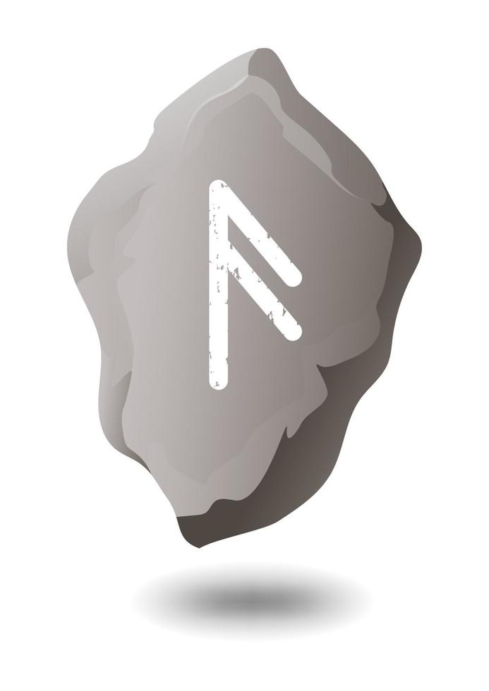 DRAWN RUNE ANSUZ ON A GRAY STONE vector