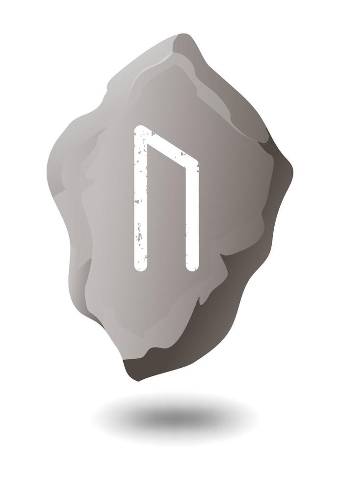 runa uruz dibujada en una piedra gris vector