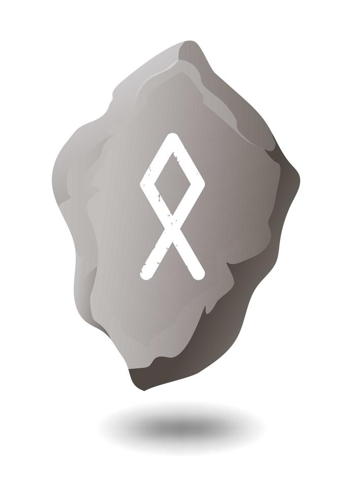 DRAWN RUNE OTXALA ON A GRAY STONE vector