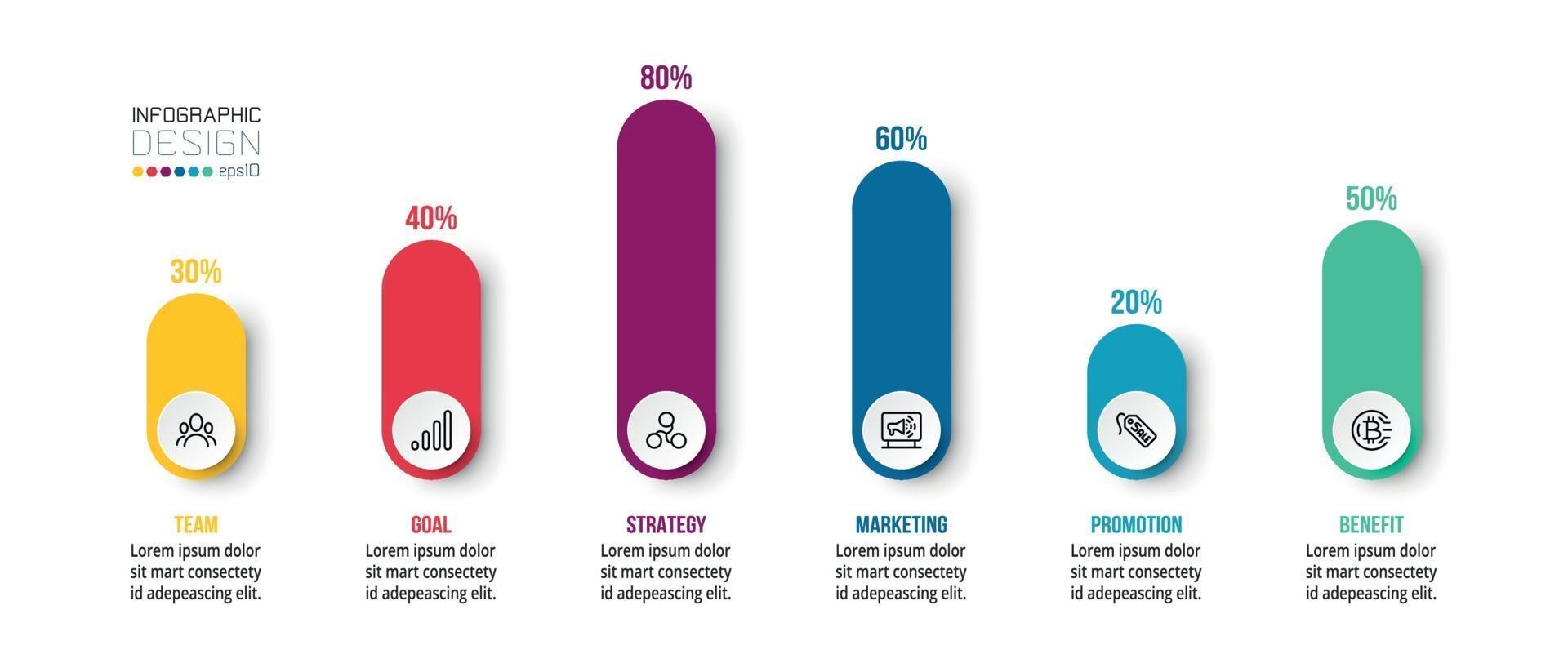 Graph display business or marketing infographic template. vector