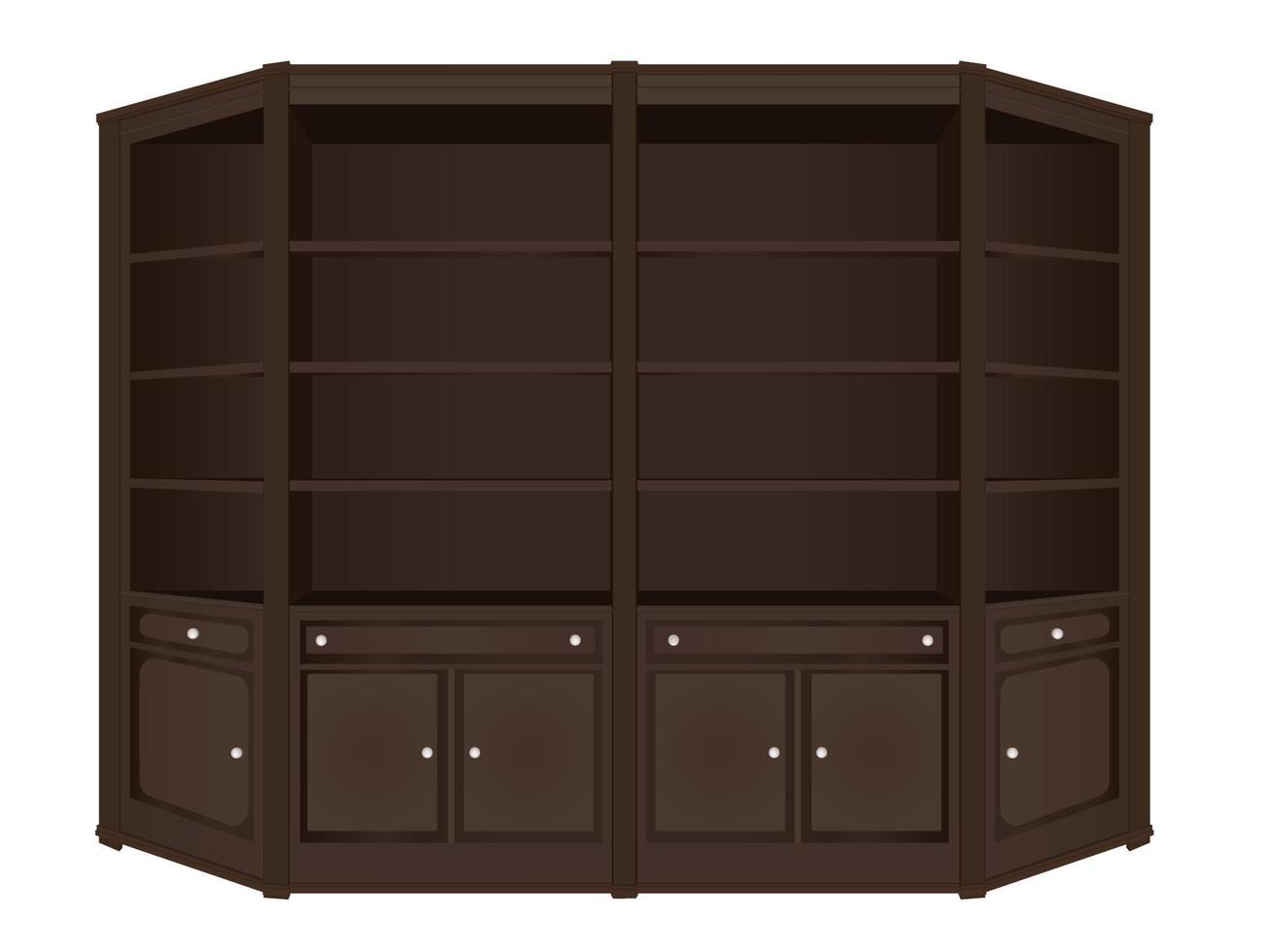 Shelf with shelves preferably for storing books vector