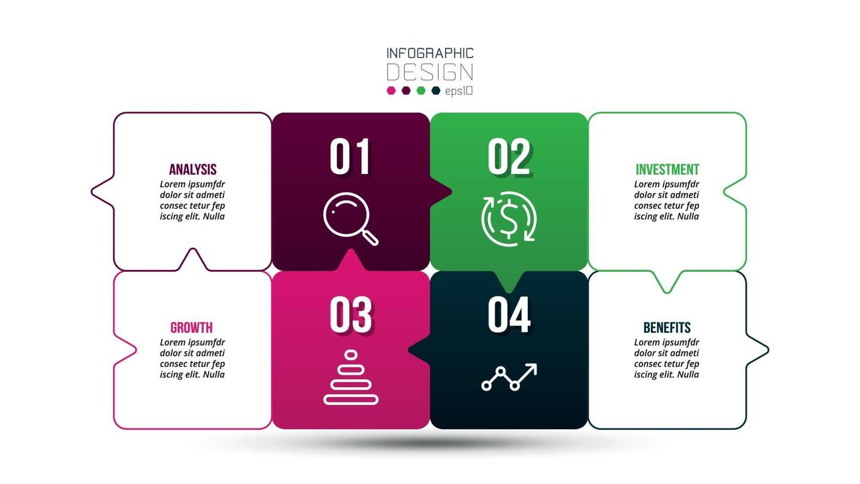 plantilla de infografía de concepto de negocio con opción. vector