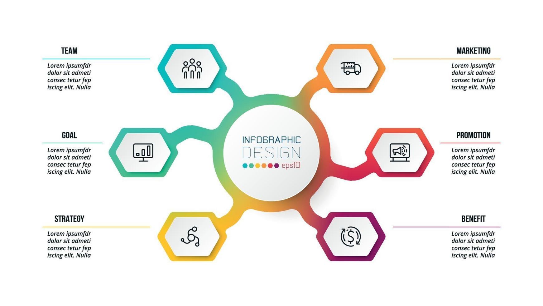 Plantilla de infografía de diagrama de negocios o marketing. vector