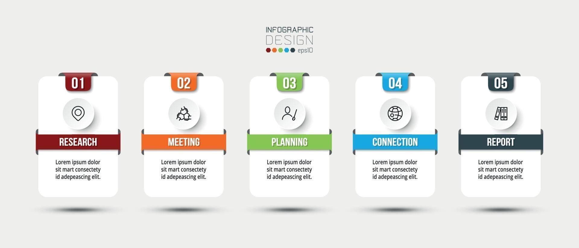 Infographic business template with step or option design. vector