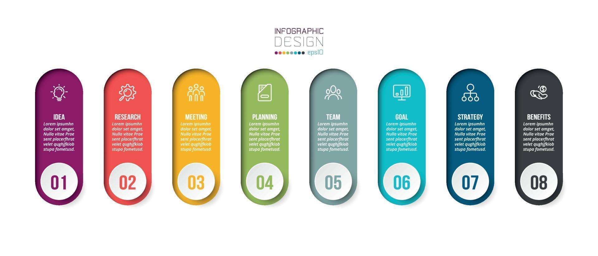 Plantilla de negocio de infografía con diseño de paso u opción. vector