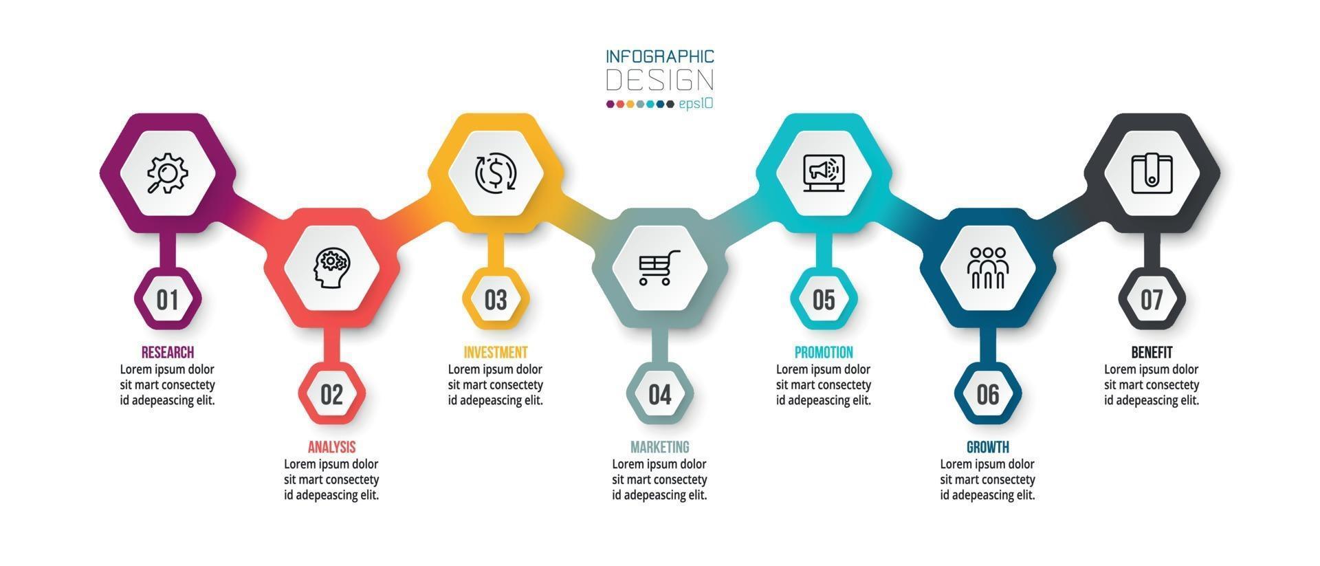 Timeline chart business infographic template. vector