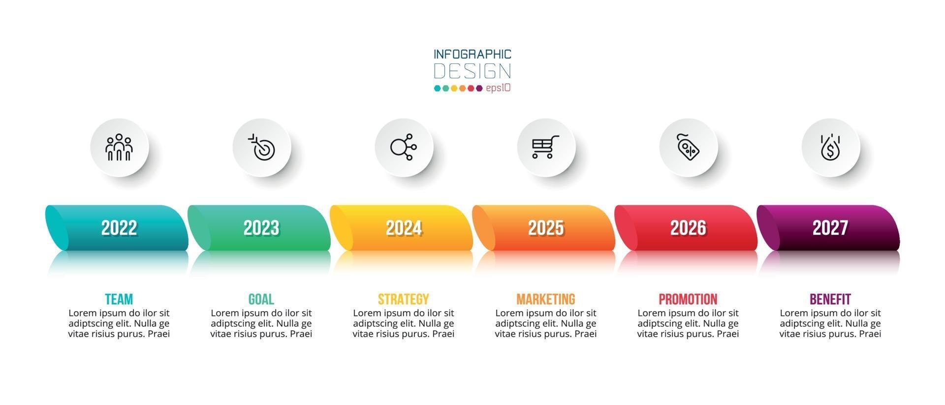 Business concept infographic template with yearly option. vector