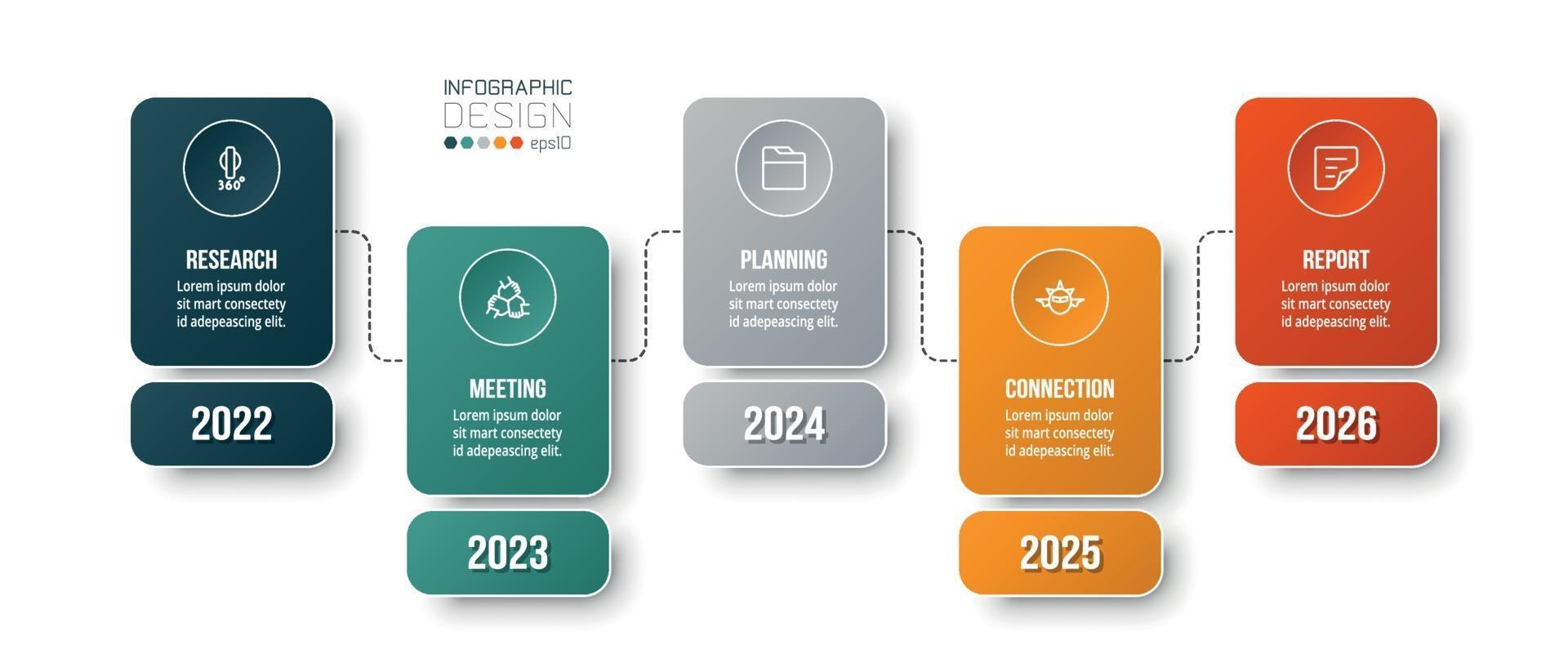 Timeline chart business infographic template. vector