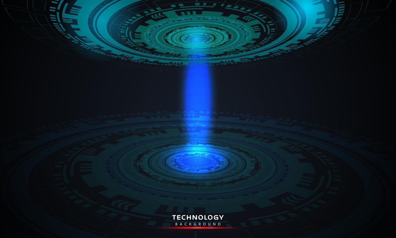 Technology background 01abstract background of round futuristic technology with HUD elements circle digital futuristic blue color gradient innovation of technology concepts. vector