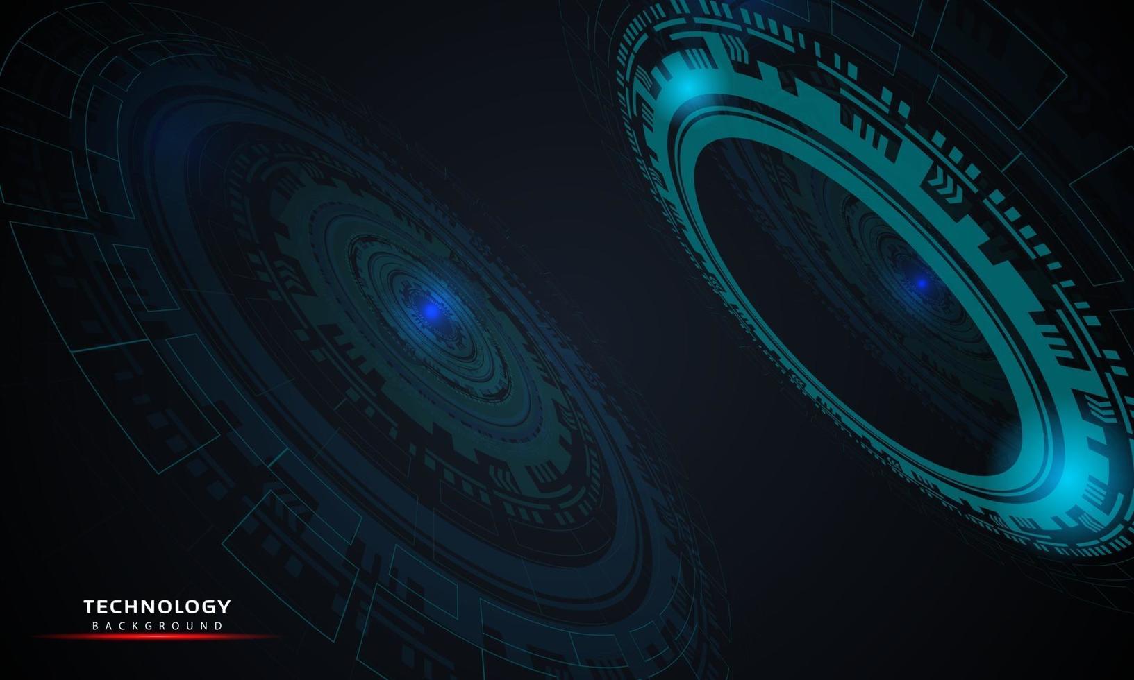 abstract background of round futuristic technology with HUD elements circle digital futuristic blue color gradient innovation of technology concepts. vector