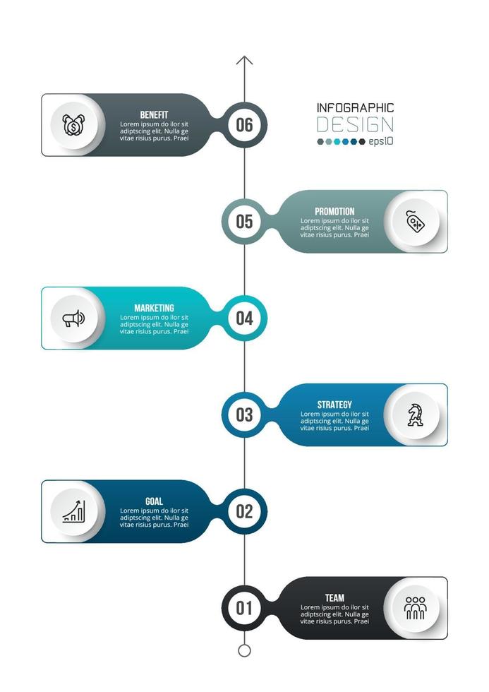 Business work flow infographic template. vector