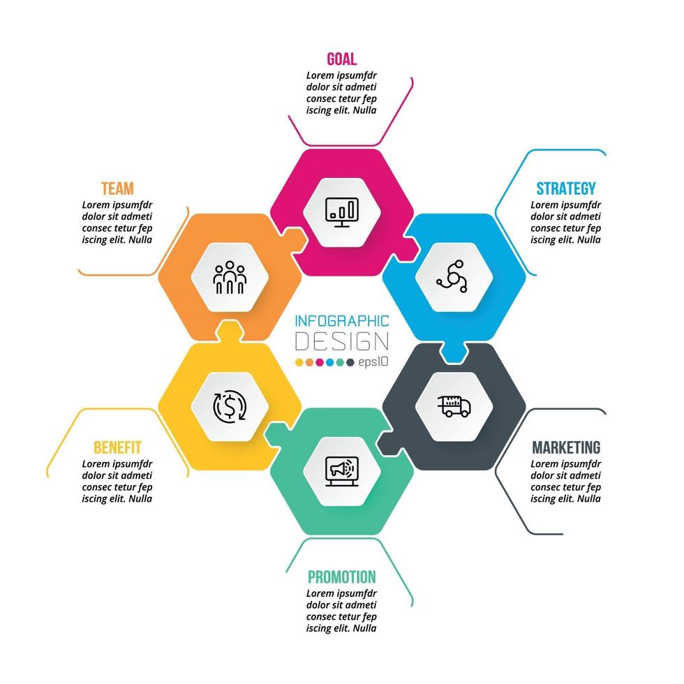 Plantilla de infografía de diagrama de negocios o marketing. vector